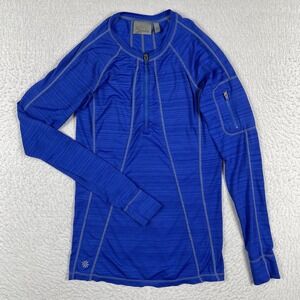 Athleta Shirt Womens XXS Blue Pacifica UPF Top 1/4 Zip Running Gym Ladies‎ Top
